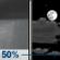 Saturday Night: Chance Rain Showers then Partly Cloudy