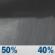 Saturday Night: A chance of rain showers. Mostly cloudy, with a low around 66. Chance of precipitation is 50%. Saturday Night: Chance Rain Showers