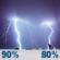 Thursday Night: Showers and thunderstorms. Mostly cloudy, with a low around 63. East wind around 8 mph. Chance of precipitation is 90%. Thursday Night: Showers And Thunderstorms