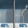 Saturday: A chance of rain showers before 2pm, then showers and thunderstorms likely. Mostly cloudy, with a high near 83. Chance of precipitation is 60%. Saturday: Showers And Thunderstorms Likely