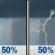 Saturday: A chance of rain showers before 2pm, then a chance of showers and thunderstorms. Mostly cloudy, with a high near 78. Saturday: Chance Rain Showers