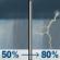 Saturday: A chance of rain showers before 2pm, then showers and thunderstorms. Mostly cloudy, with a high near 82. Chance of precipitation is 80%. Saturday: Showers And Thunderstorms