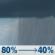 Thursday: Rain showers before 2pm. Mostly cloudy, with a high near 65. North northeast wind around 16 mph, with gusts as high as 25 mph. Chance of precipitation is 80%. Thursday: Rain Showers